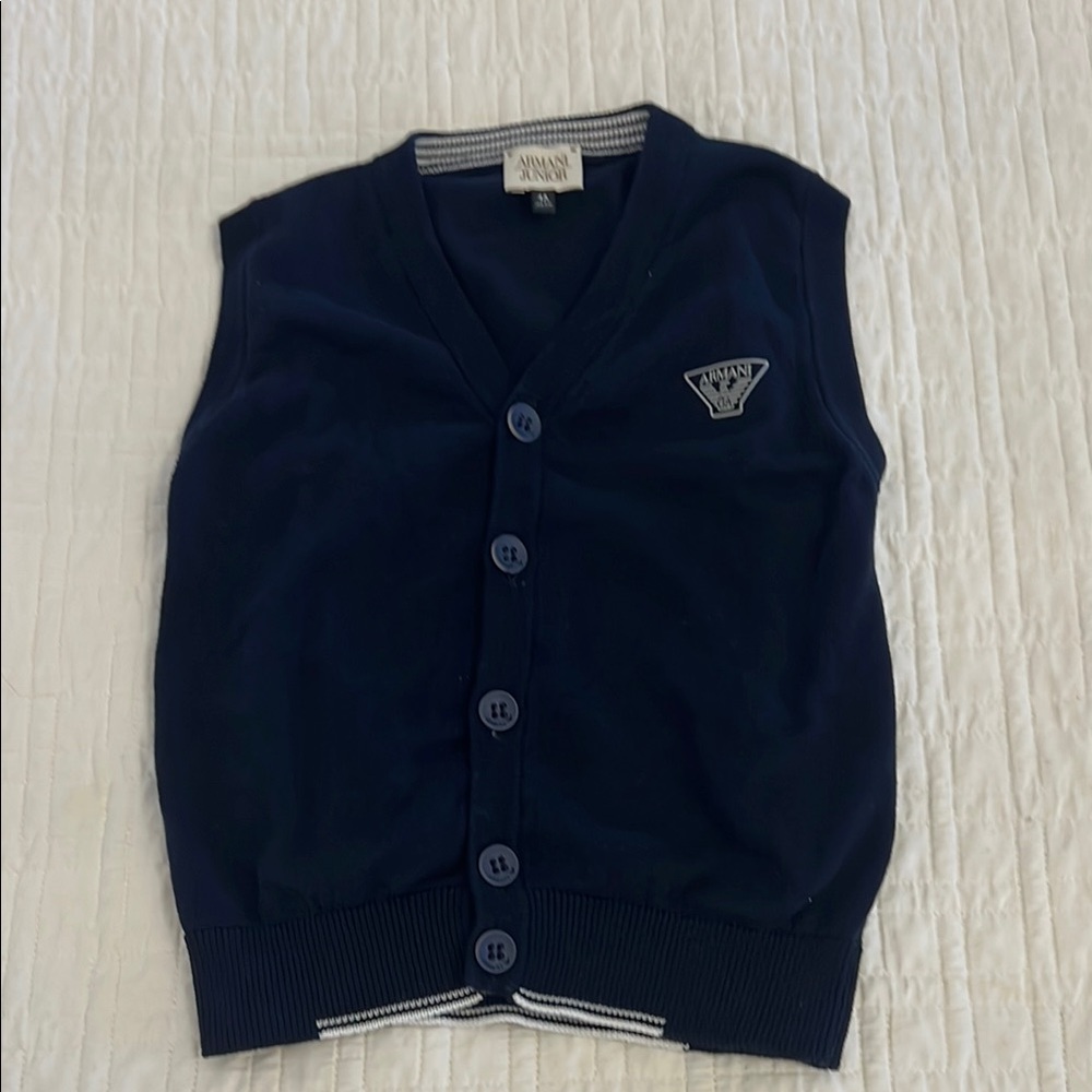 Armani Junior Blue Vest for Stylish Layering